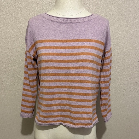 Pact Sweaters - Pact Classic Fine Knit Relaxed Fit Crew Neck Striped Sweater